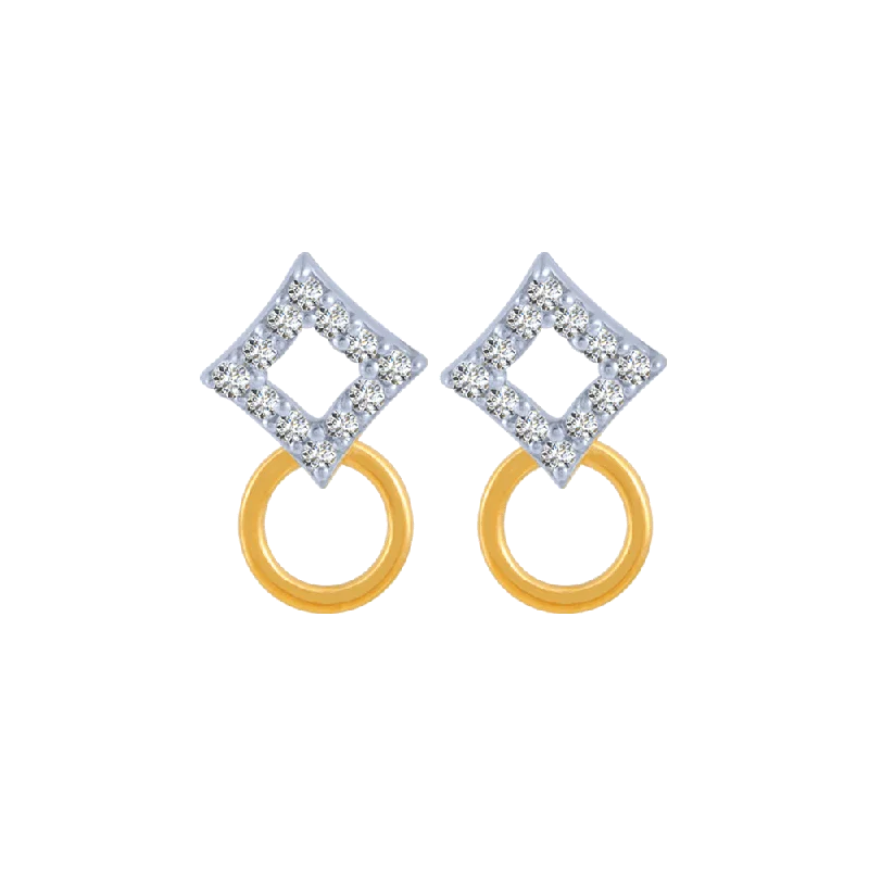 Women’s custom diamond earrings-14KT (585) Yellow Gold And Diamond Stud Earrings For Women