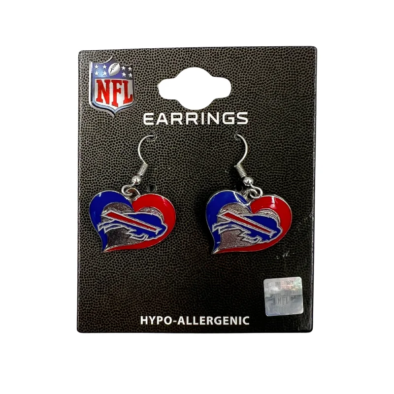 Women’s rainbow earrings-Buffalo Bills Logo In Heart Earrings