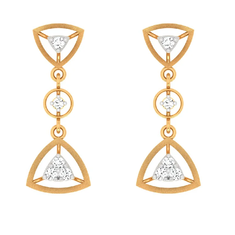 Women’s ruby earrings-18KT Gold And Diamond Earrings For Women With Precision Of Its Kind