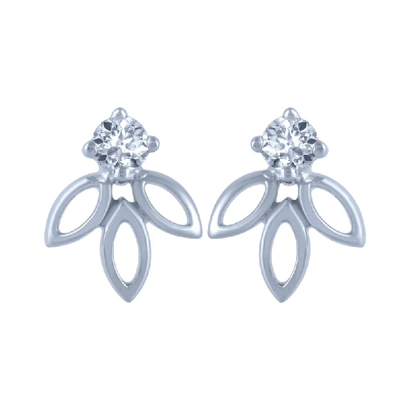 Women’s crystal drop earrings-18k (750) White Gold And Diamond Stud Earrings For Women