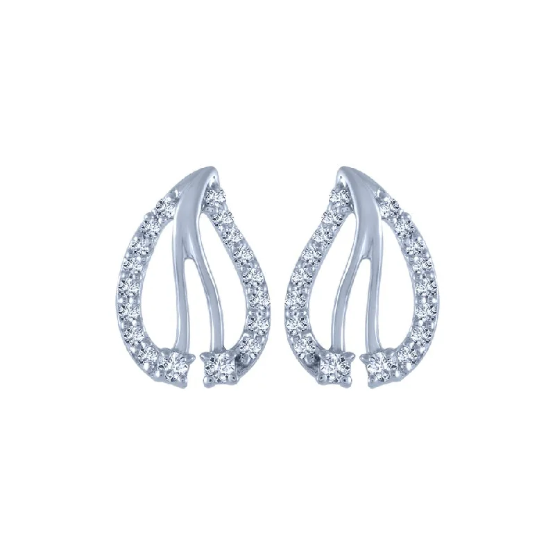 Women’s elegant diamond earrings-18k (750) White Gold And Diamond Stud Earrings For Women