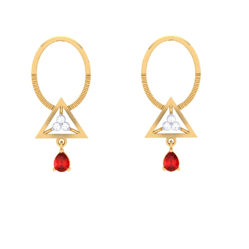 Women’s bold earrings-Love Triangle Gold Earrings