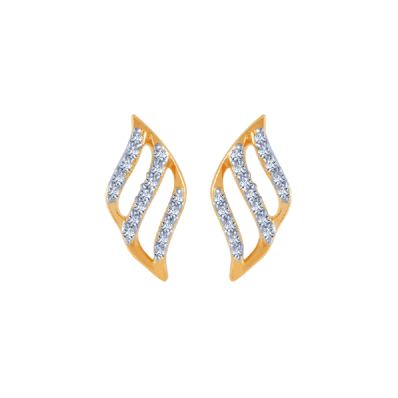 Women’s gold diamond earrings-14KT (585) Yellow Gold And Diamond Stud Earrings For Women