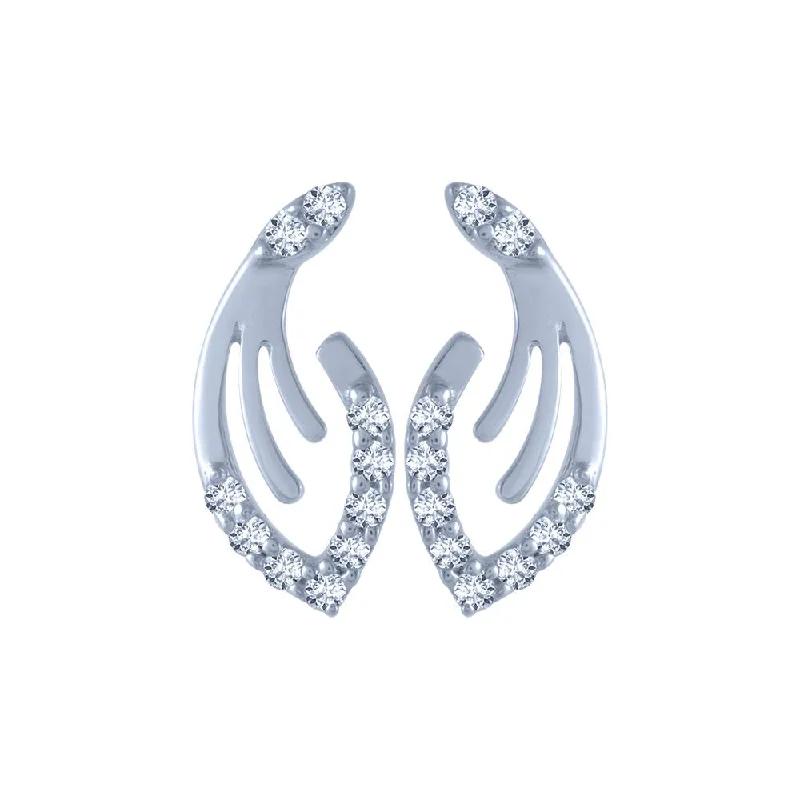 Women’s crystal stud earrings-18k (750) White Gold And Diamond Stud Earrings For Women