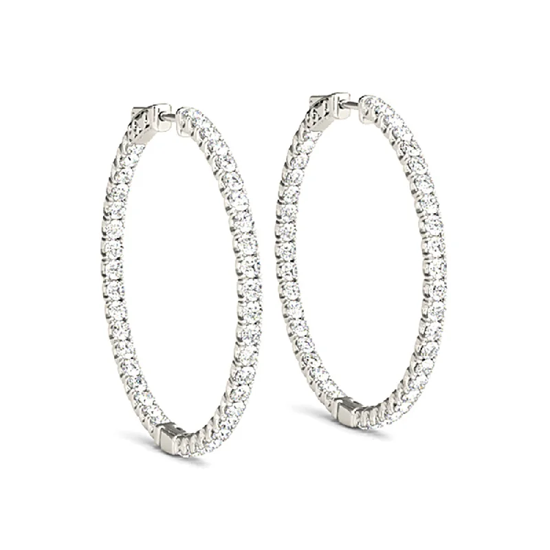 Women’s antique earrings-Inside-Out 2.00 ctw Diamond Hoop Earrings