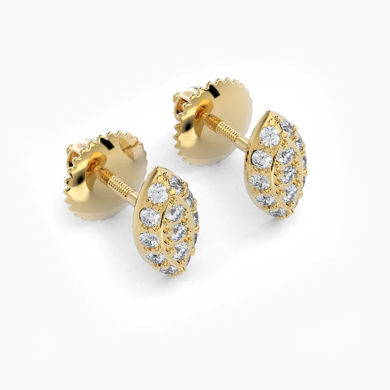 Women’s statement earrings-Marquise Shaped AMoré Pavé Stud Earrings With 0.20 ct. Diamonds