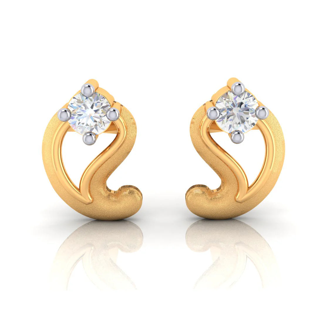 Women’s heart-shaped earrings-Kalka Designed 18k Diamond Gold Earrings