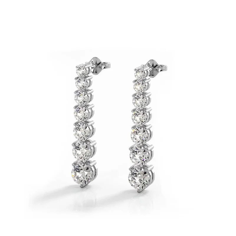 Women’s gold earrings-2.0 ctw. Round Diamond Cascade Drop Earrings