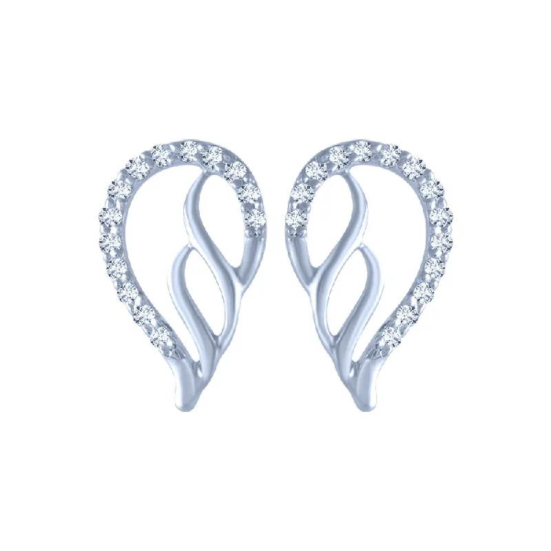 Women’s adjustable earrings-18k (750) White Gold And Diamond Stud Earrings For Women