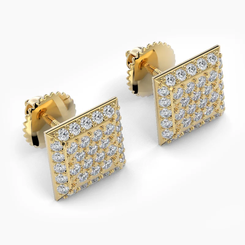 Women’s crystal earrings-Square Shaped AMoré Pavé Stud Earrings With 0.55 ct. Diamonds