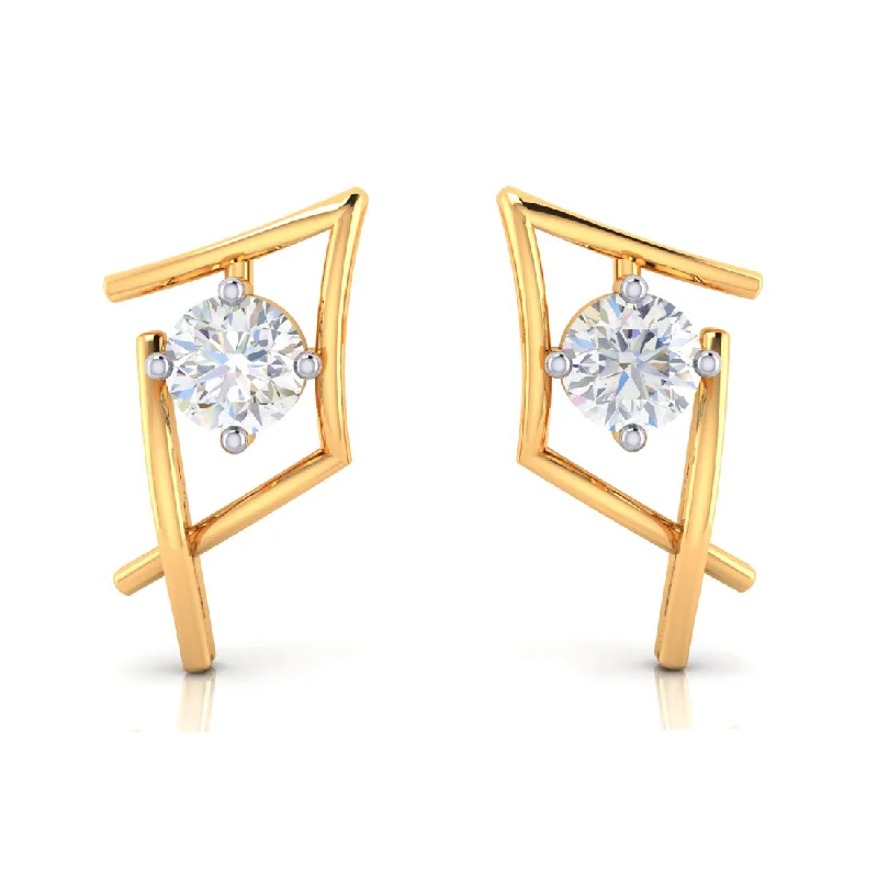 Women’s dangly earrings-18k Kite Shape Diamond Earrings