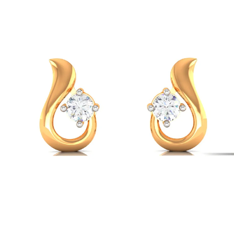 Women’s flower earrings-18k Unique Designed Diamond Gold Earrings