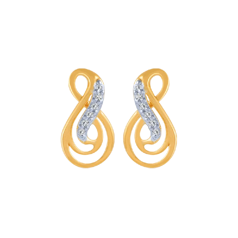 Women’s custom diamond earrings-14KT (585) Yellow Gold And Diamond Stud Earrings For Women