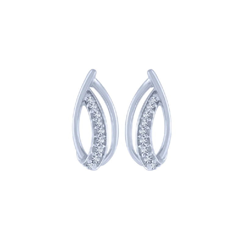 Women’s butterfly earrings-14KT (585) White Gold And Diamond Stud Earrings For Women