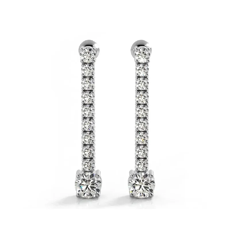 Women’s chic stud earrings-1.35 ctw. Round Diamonds Dangle Drop Earrings