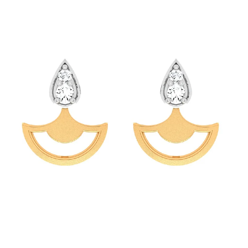 Women’s custom earrings-18KT Gold Diamond Earrings For Women For Perfect Embellish