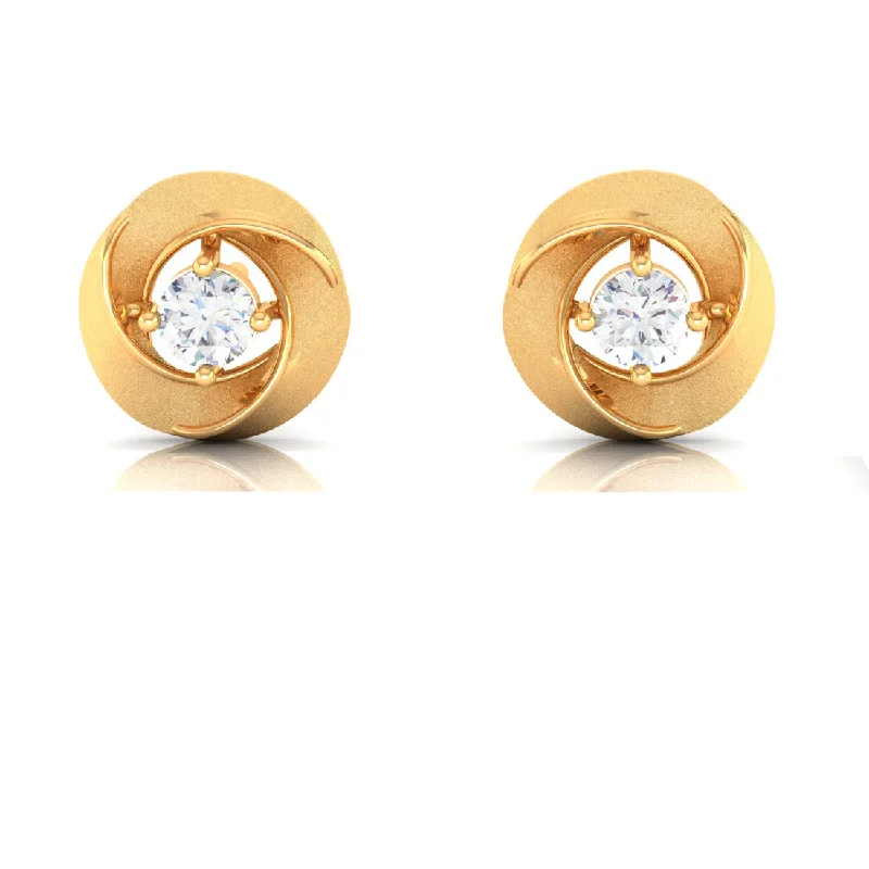 Women’s moonstone earrings-18k Flower Shape 18k Diamond Gold Earrings