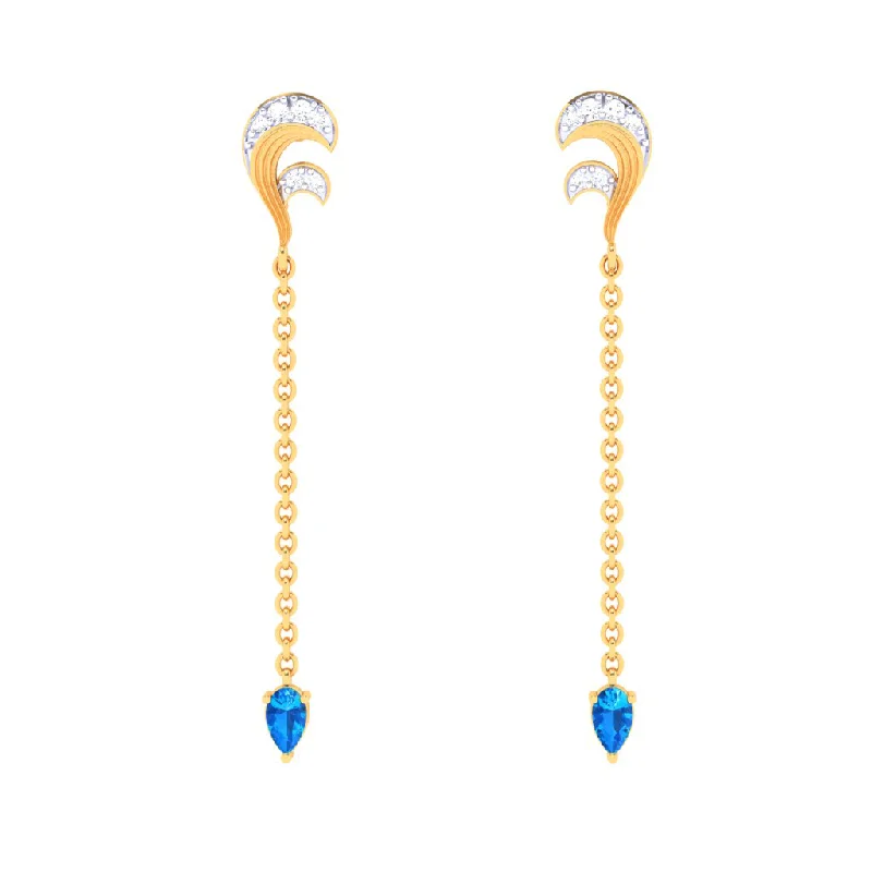 Women’s elegant earrings-18k Unique Monsoon Essential Gold Diamond Earrings For Women