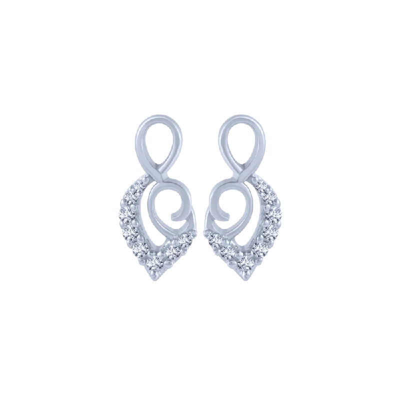 Women’s birthstone earrings-14KT (585) White Gold And Diamond Stud Earrings For Women