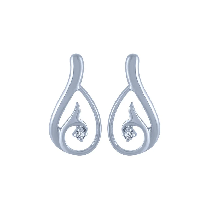 Women’s chic stud earrings-18k (750) White Gold And Diamond Stud Earrings For Women