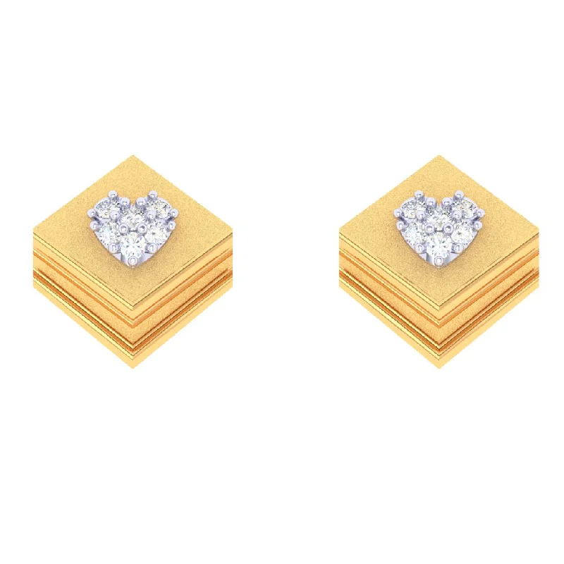 Women’s classic gold earrings-18k Book-shaped Gold & Diamond Drop Earrings From Diamond Collection