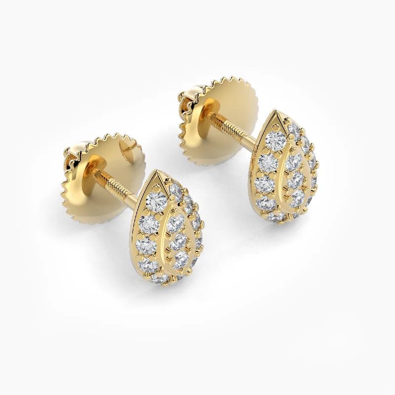 Women’s heart-shaped earrings-Pear Shaped AMoré Pavé Stud Earrings With 0.22 ct. Diamonds