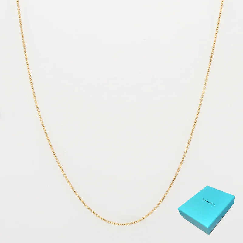 Women’s geometric earrings-Tiffany & Co. Elsa Peretti 18k Yellow Gold Chain Necklace 18" with Box