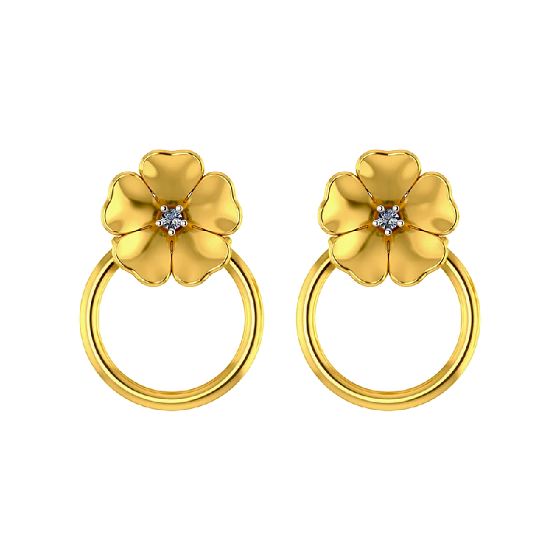 Women’s luxury gold earrings-Floral Designed Stunning Diamond Earrings For Women