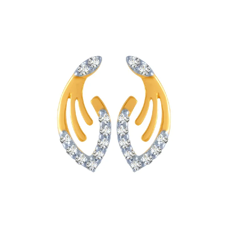 Women’s chic stud earrings-18k (750) Yellow Gold And Diamond Stud Earrings For Women