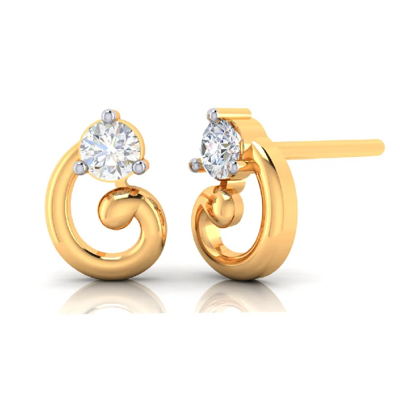 Women’s fashion earrings-Latest Design 18k Gold & Diamond Earrings