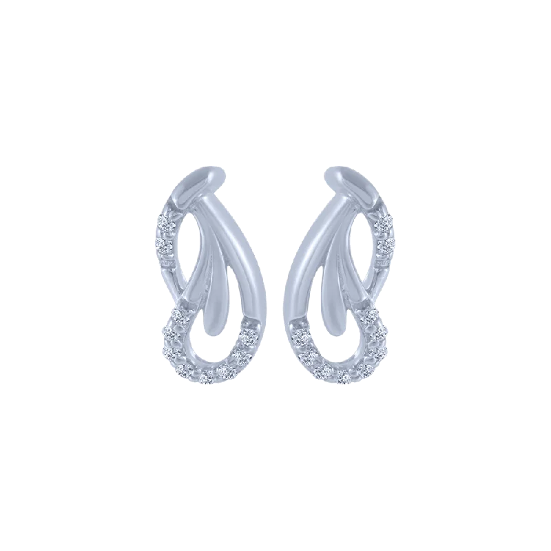 Women’s sterling silver drop earrings-14KT (585) White Gold And Diamond Stud Earrings For Women