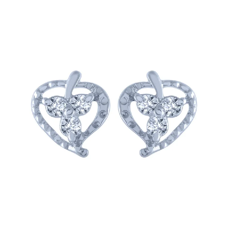 Women’s sapphire earrings-18k (750) White Gold And Diamond Stud Earrings For Women