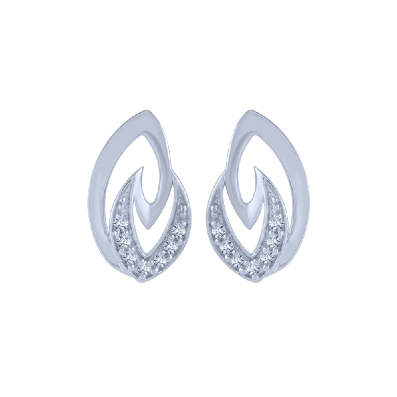 Women’s gold chandelier earrings-14KT (585) White Gold And Diamond Stud Earrings For Women