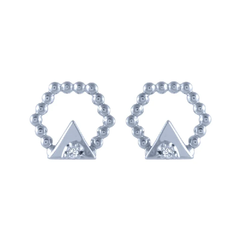 Women’s custom diamond earrings-18k (750) White Gold And Diamond Stud Earrings For Women