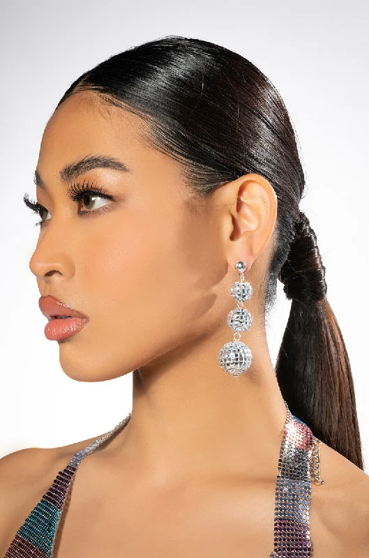 Women’s diamond hoop earrings-WRECKING BALL RHINESTONE DANGLE EARRINGS