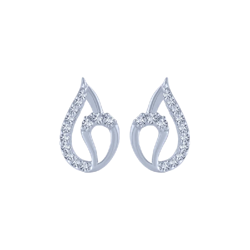 Women’s dangling earrings-14KT (585) White Gold And Diamond Stud Earrings For Women