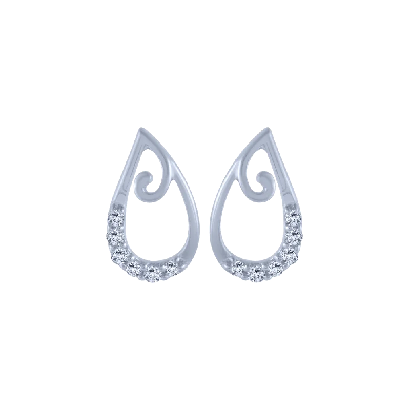 Women’s gold chandelier earrings-14KT (585) White Gold And Diamond Stud Earrings For Women