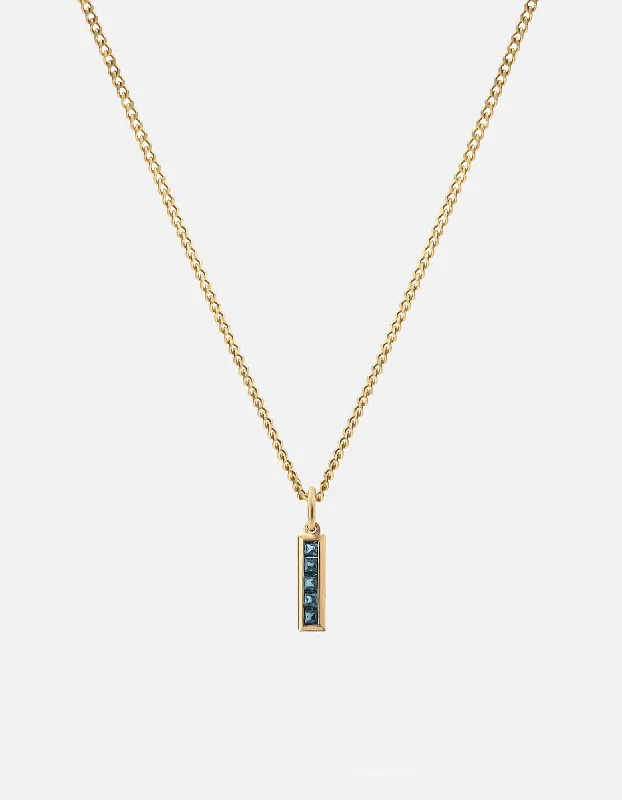 Women’s luxury sapphire necklace-Slim Totem Topaz Necklace, Gold Vermeil