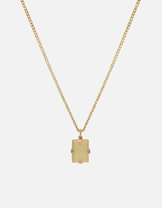 Women’s bridal pendant necklace-Lennox Quartz Necklace, Gold Vermeil