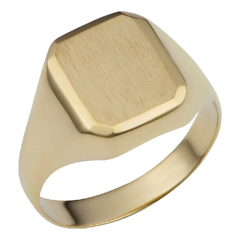 Women’s stacked rings-Fremada 14k Gold Mens Womens Rectangular Signet Ring