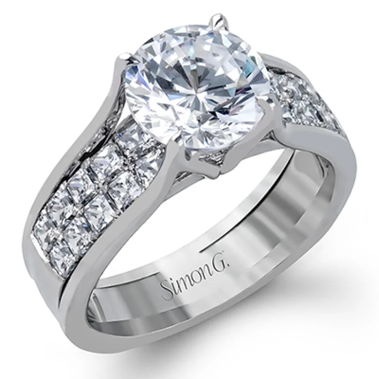 Women’s solitaire engagement ring with diamonds-MR1914 ENGAGEMENT RING