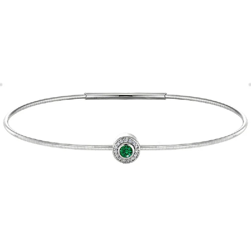 Women’s classic bracelet-Birth Gems Emerald Bangle