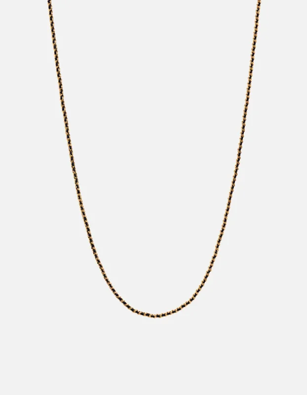 Women’s birthstone necklace-2mm Woven Chain Necklace, Gold Vermeil