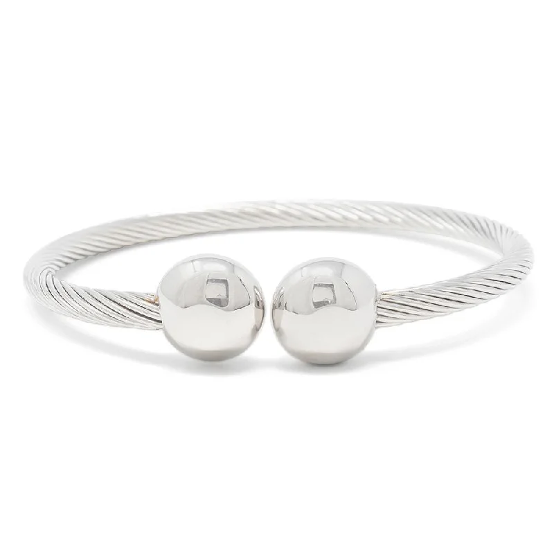 Women’s anniversary bracelet-Stainless Steel Cable Bangle with Magnet Ends