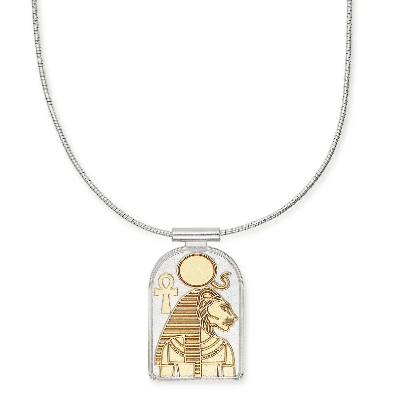 Women’s two-tone necklace-Sekhmet Charm Necklace