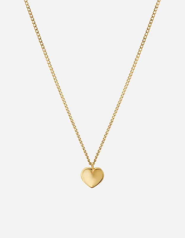 Women’s anniversary necklace-Carino Heart Necklace, Gold Vermeil