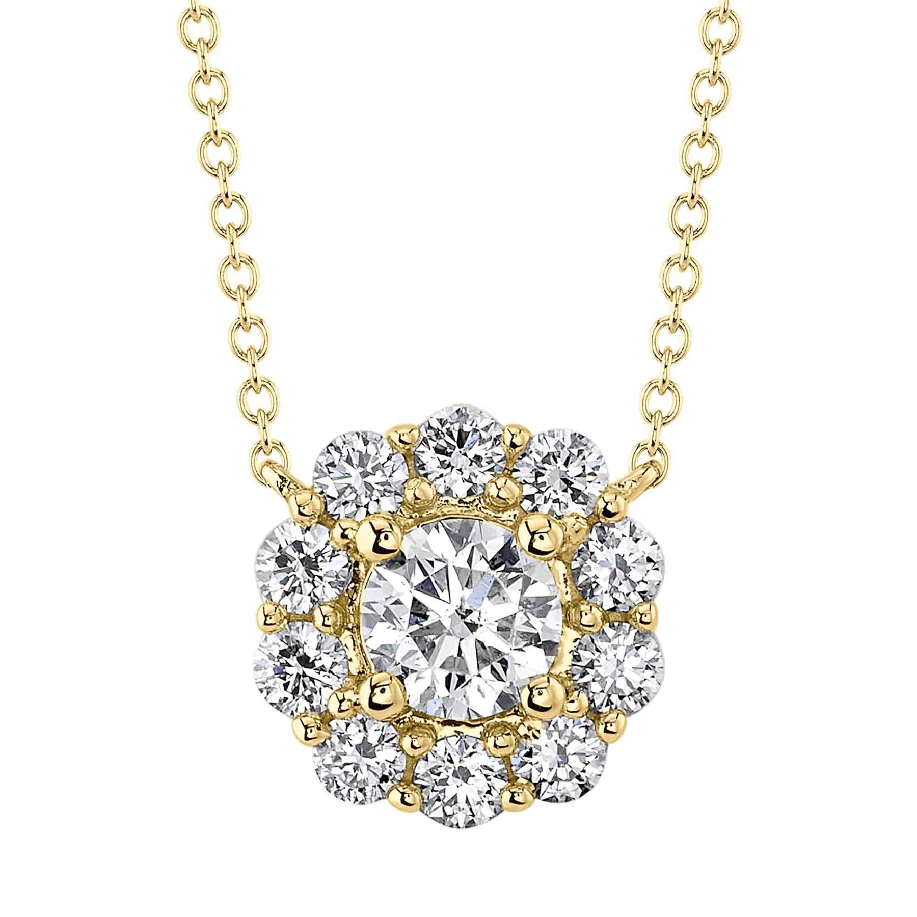 Women’s chain necklace-0.79ctw Diamond Cluster Necklace