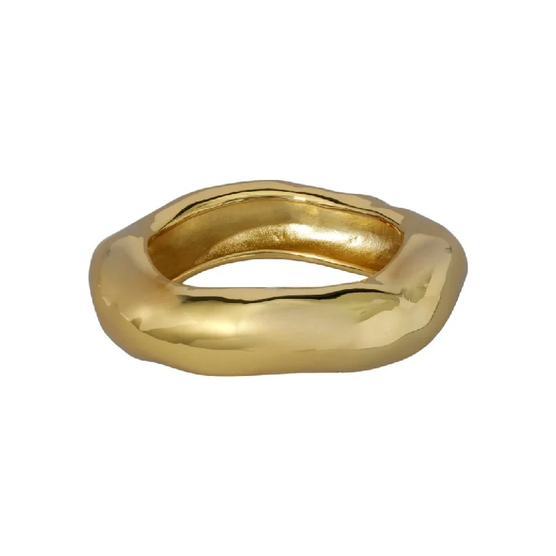 Women’s leather bracelet-Fluid Gold Bangle