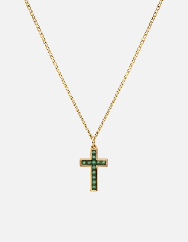 Women’s layered gemstone necklace-Cross Agate Necklace, Gold Vermeil