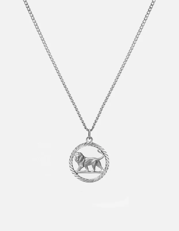 Women’s royal necklace-Lev Lion Necklace, Sterling Silver